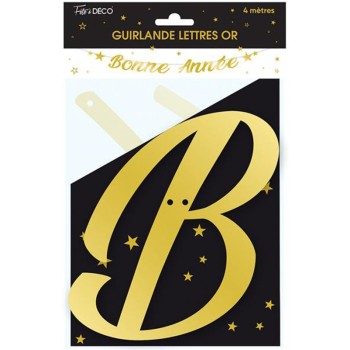 Guirlande lettres Bonne année or 4m