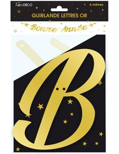 Guirlande lettres Bonne année or 4m