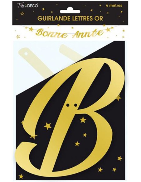 Guirlande lettres Bonne année or 4m