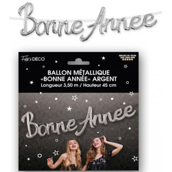 Ballons lettres Bonne Année argent