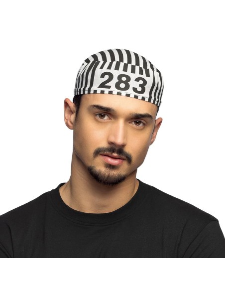 Calot prisonnier rayé noir et blanc