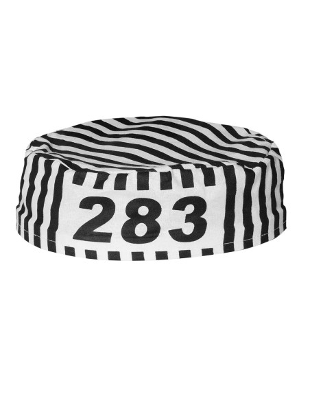 Calot prisonnier rayé noir et blanc