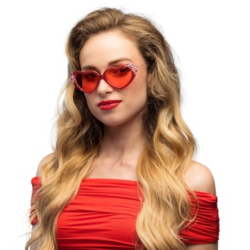 Lunettes coeurs rouge