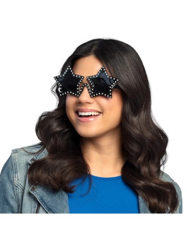 Lunettes étoiles noires rock star