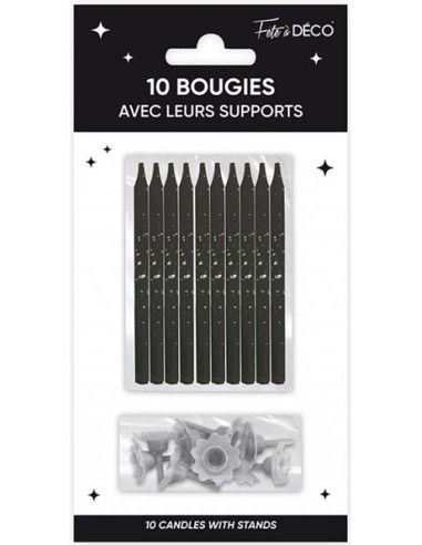 10 bougies anniversaire couleur avec support