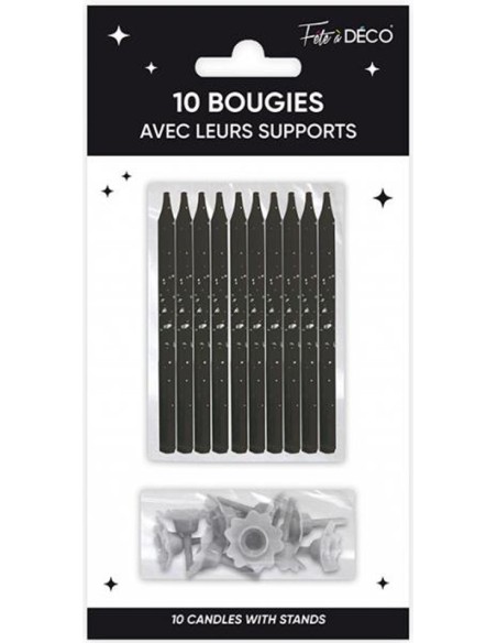 10 bougies anniversaire couleur avec support