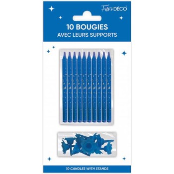 10 bougies anniversaire couleur avec support