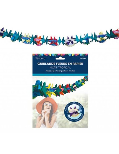 Guirlande fleurs motif tropical