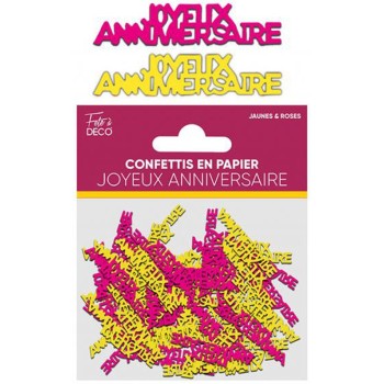 Confettis de table Joyeux Anniversaire floral