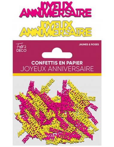Confettis de table Joyeux Anniversaire floral