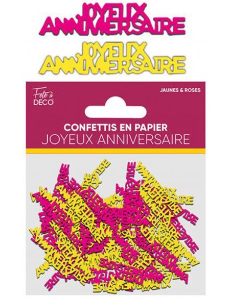 Confettis de table Joyeux Anniversaire floral
