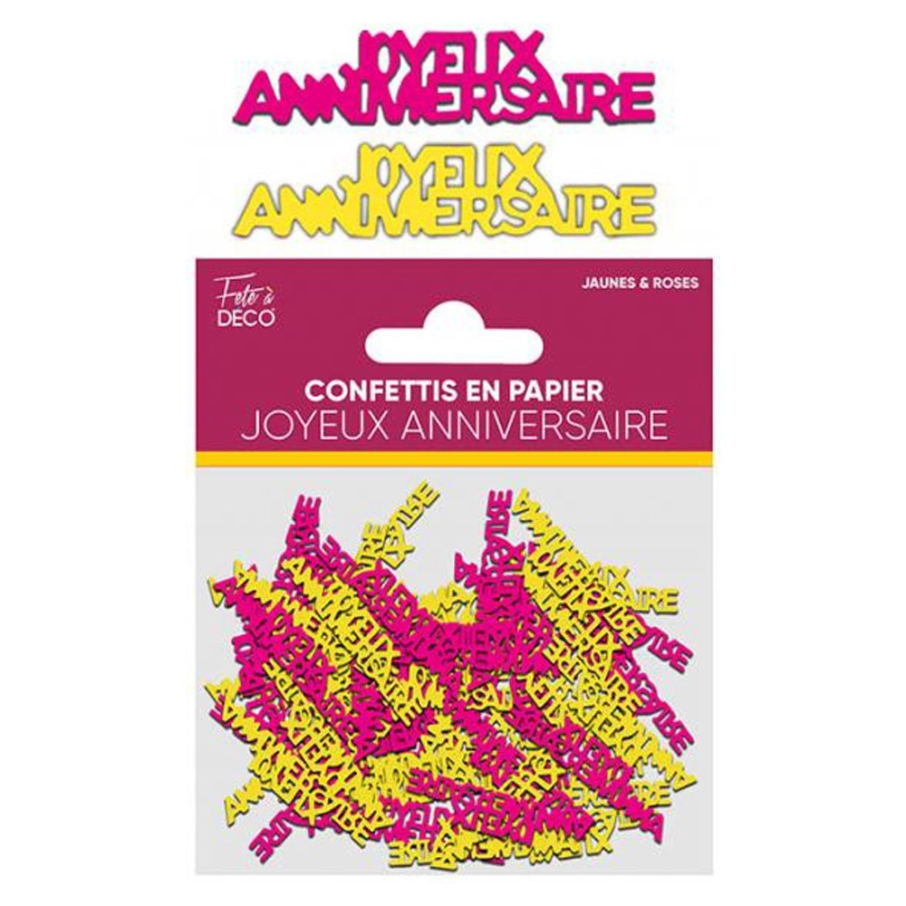 Confettis de table Joyeux Anniversaire floral