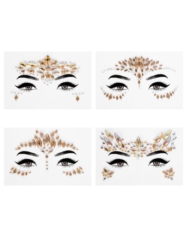 Strass or pour le visage