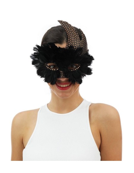 Loup fantaisie plumes noires