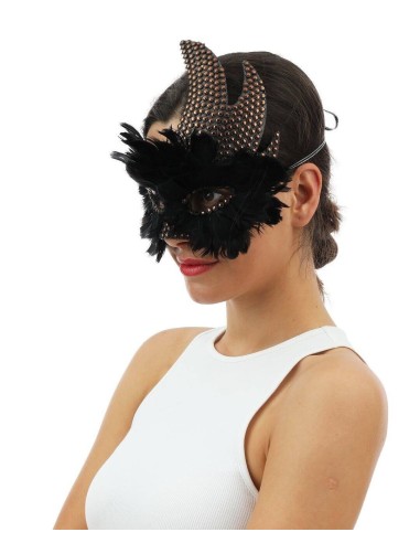 Loup fantaisie plumes noires