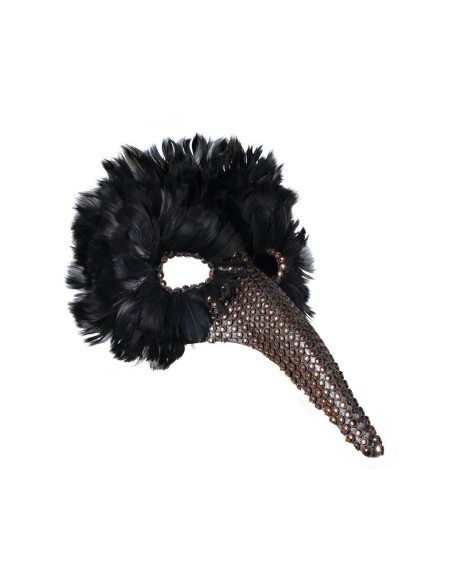Loup long nez avec plumes noires