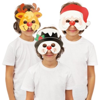 3 masques Noël cartonnés assortis