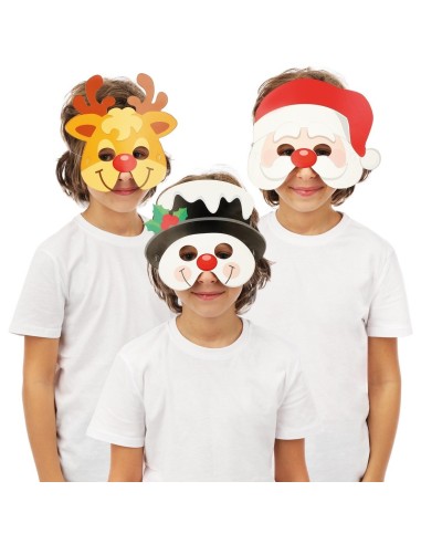 3 masques Noël cartonnés assortis
