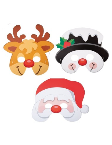 3 masques Noël cartonnés assortis