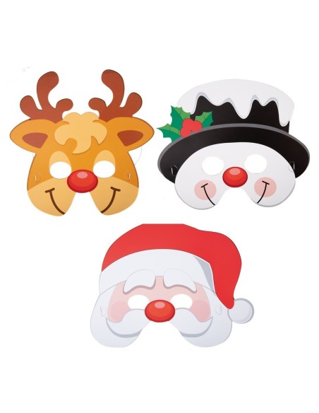3 masques Noël cartonnés assortis