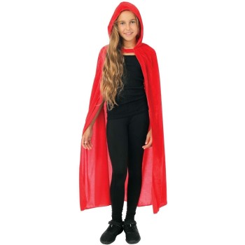 Cape rouge velours avec capuche
