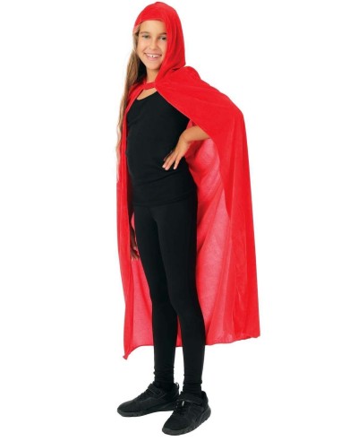 Cape rouge velours avec capuche