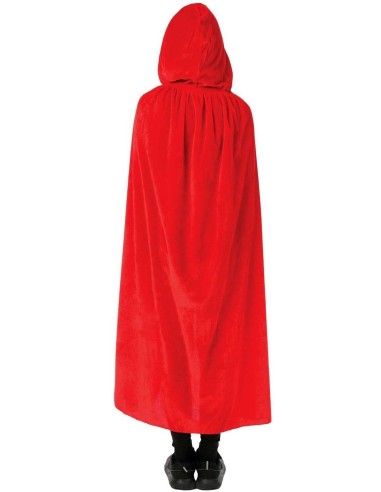 Cape rouge velours avec capuche