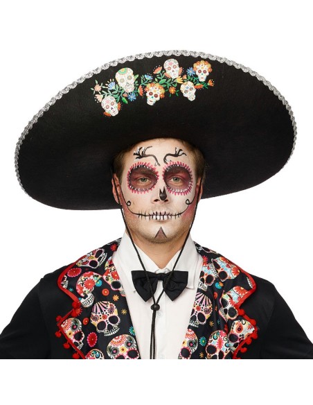 Sombrero mexicain noir Day of the Death