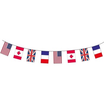 Guirlande tissu drapeaux alliés 10m