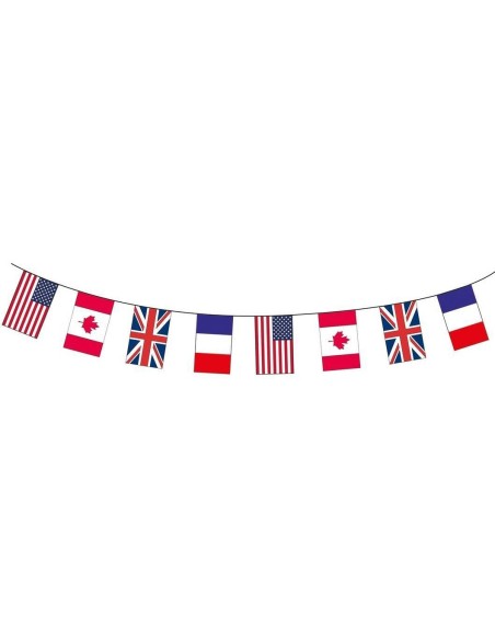 Guirlande tissu drapeaux alliés 10m