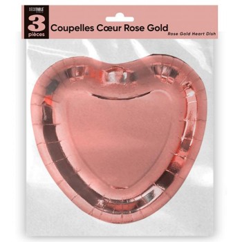 3 coupelles coeur rose gold
