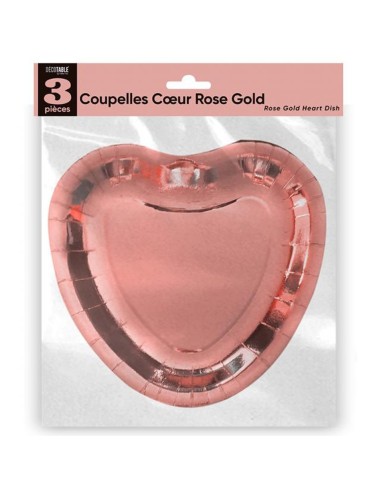 3 coupelles coeur rose gold