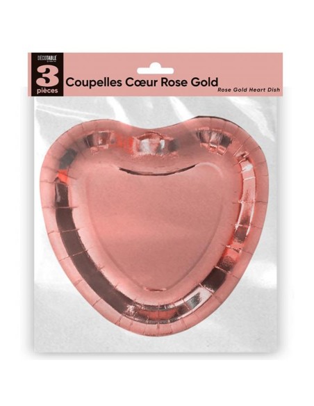 3 coupelles coeur rose gold