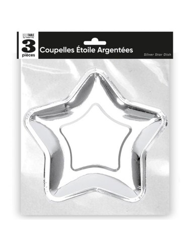 3 coupelles étoile argentée
