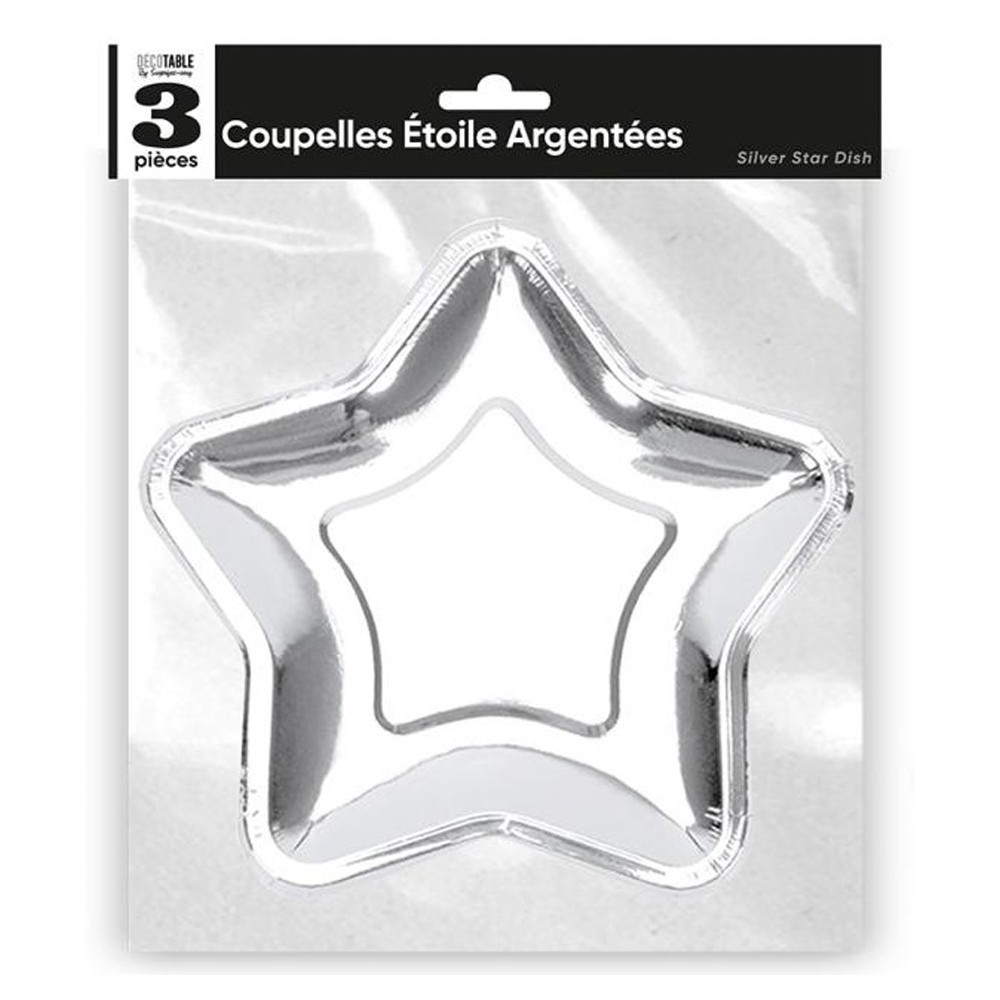 3 coupelles étoile argentée