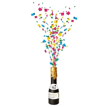 Mini bouteille canon à confettis multicolore
