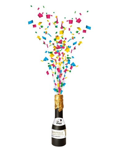 Mini bouteille canon à confettis multicolore