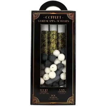 Coffret 5 sarbacanes avec 50 boules art déco