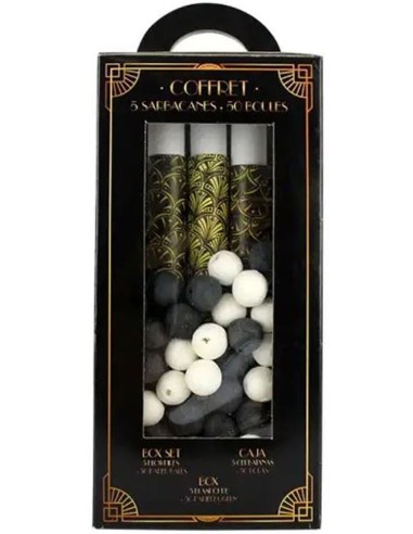 Coffret 5 sarbacanes avec 50 boules art déco