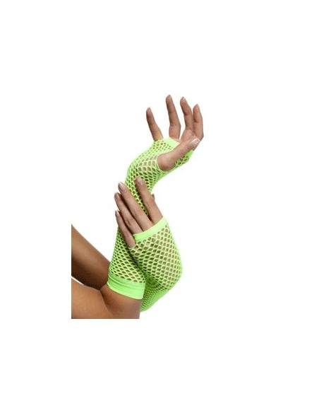 Gants résilles fluo ouverts