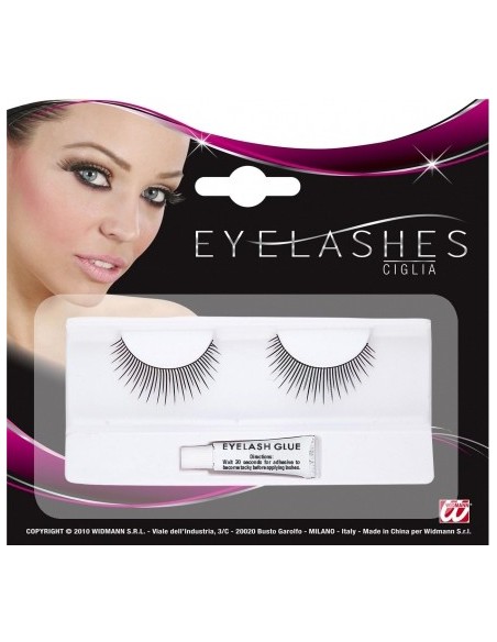 Faux cils noirs fins