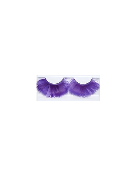 Faux cils avec plumes couleurs