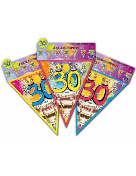 Guirlande fanions anniversaire 30 ans