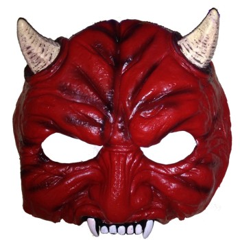 Masque demi visage démon rouge
