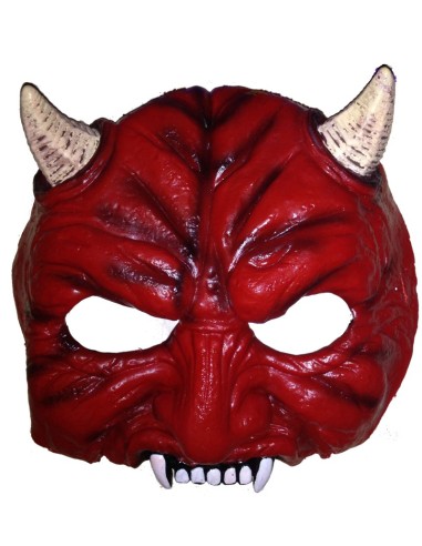 Masque demi visage démon rouge