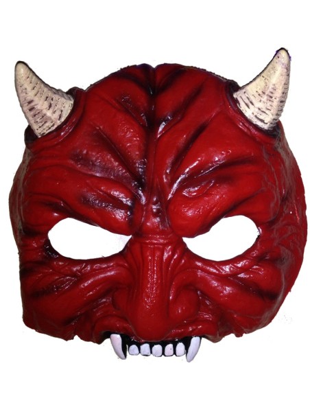 Masque demi visage démon rouge