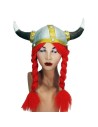 Casque viking avec tresses rousses