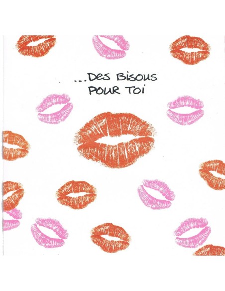 Carte pliante love des bisous pour toi