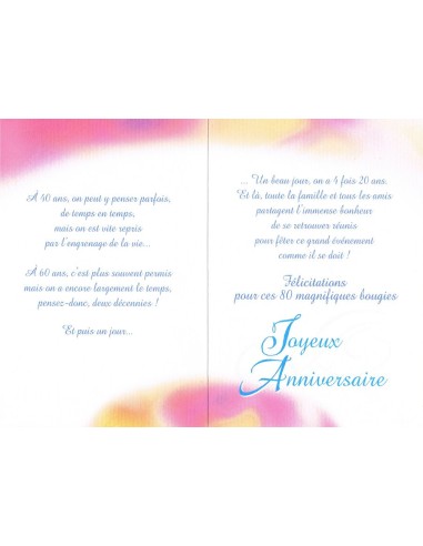 Carte anniversaire 80 ans