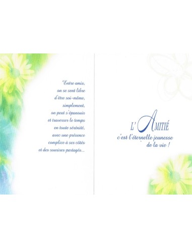 Carte l'amitié c'est de l'amour en toute liberté